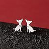 Stainless Steel Dog Stud Earrings PW-WG53AF2-02-1