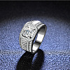 Rhodium Plated 925 Sterling Silver Micro Pave 6.5x3.9mm Moissanite Finger Rings WGBE16F-27-1