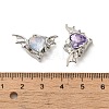 Spray Painted Alloy Micro Pave Cubic Zirconia Pendants PALLOY-O001-09P-3