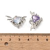 Spray Painted Alloy Micro Pave Cubic Zirconia Pendants PALLOY-O001-09P-3