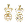 Brass Micro Pave Clear Cubic Zirconia Pendants ZIRC-N039-184-NF-2