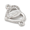 Rack Plating Brass Micro Pave Clear Cubic Zirconia Religion Heart Virgin Mary Connector Charms KK-L224-099P-02-2