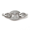 Brass Micro Pave Clear Cubic Zirconia Fold Over Clasps KK-M270-07P-1
