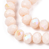 Electroplate Opaque Solid Color Glass Beads Strands EGLA-A034-P6mm-L20-2