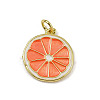 Brass Enamel Pendants KK-H072-14G-02-1