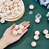 40Pcs Printed Wood European Beads WOOD-DC0001-11-3