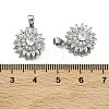 Brass Micro Pave Cubic Zirconia Rotatable Pendants KK-A287-11C-P-3