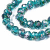 Handmade Gold Sand Lampwork Beads Strands LAMP-R141-8mm-16-2