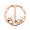 Flat Round Alloy Resin Imitation Pearl Slide Buckles JEWB-TAC0003-02B-1