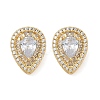 Brass Micro Pave Clear Cubic Zirconia Clip-on Earrings X-EJEW-H154-11A-G-4