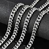 Tarnish Resistant Men's Jewelry Making 201 Stainless Steel Curb Chains CHS-A003B-2.5mm-2