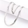 Brass Flat Snake Chain Necklaces for Women Men NJEW-N054-05P-1