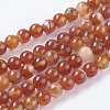 Natural Striped Agate/Banded Agate Beads Strands X-G-G591-6mm-03-1