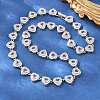 Brass Pave Pink Cubic Zirconia Heart Tennis Necklaces KK-CBA4547-17B-P-1