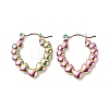 Ion Plating(IP) 304 Stainless Steel Chunky Teardrop Hoop Earrings for Women EJEW-K242-04MC-1