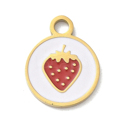 304 Stainless Steel Fruit Enamel Pendants LS-STAS-G362-04G-07-1