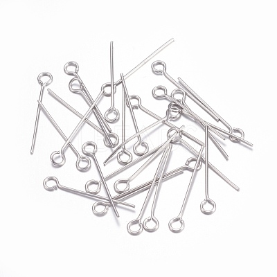 Tarnish Resistant 304 Stainless Steel Eye Pins STAS-O105-01P-0.6x20mm-1