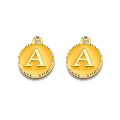 Golden Plated Alloy Enamel Charms ENAM-Q437-13A-1
