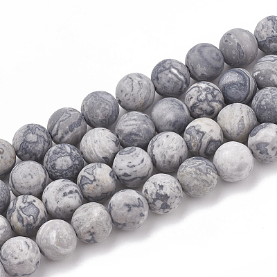 Natural Map Stone/Picasso Stone/Picasso Jasper Beads Strands G-T106-220-1