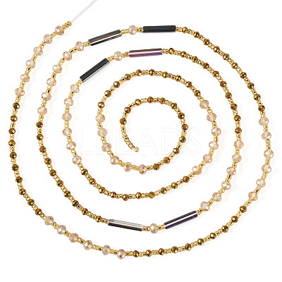 Glass Beaded Adjustable Waist Chains for Women AJEW-TA0005-78D-1
