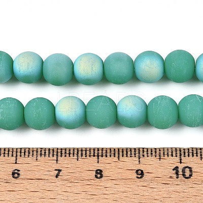 Frosted Opaque Glass Beads Strands GLAA-T032-P8mm-MBB12A-1
