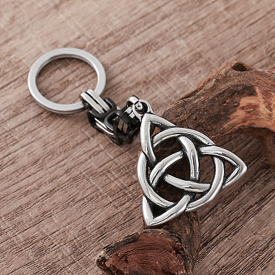 304 Stainless Steel Triqueta Keychains GS1230-1