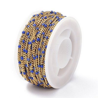 Ion Plating(IP) 304 Stainless Steel Enamel Curb Chains CHS-P013-01G-09-1