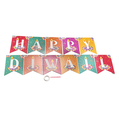 Diwali Theme Paper Flag Banners DIY-NH0011-01A-1