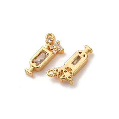 Brass Micro Pave Cubic Zirconia Pendants KK-K382-28G-03-1