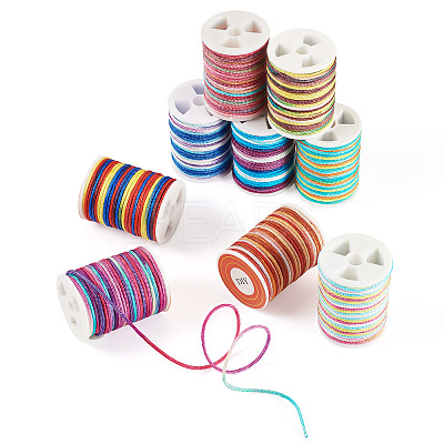 9 Rolls 9 Colors Segment Dyed Polyester Thread NWIR-TA0001-37A-1
