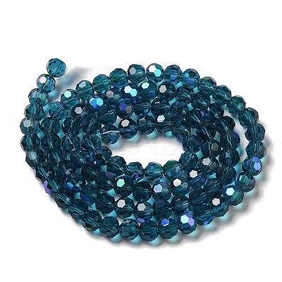 Electroplate Transparent Glass Beads Strands X-EGLA-A035-T6mm-L12-1