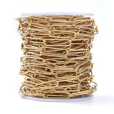 304 Stainless Steel Paperclip Chains CHS-L022-02C-G-1
