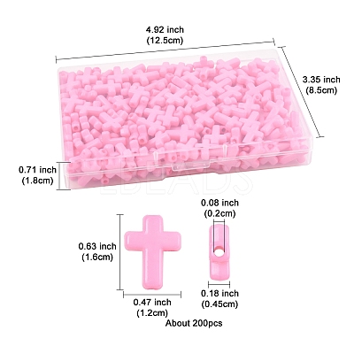 200Pcs Opaque Acrylic Beads SACR-FS0001-39B-1