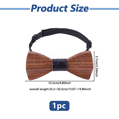 Adjustable Wood Bow Ties for Bridegroom AJEW-WH0455-340-1