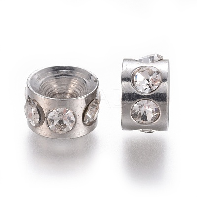 304 Stainless Steel Crystal Rhinestone Beads STAS-E474-54C-P-1