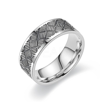201 Stainless Steel Cross Pattern Finger Rings for Men FS-WGDD078-12-1