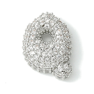 Rack Plating Brass Clear Cubic Zirconia Pendants KK-S378-01P-Q-1
