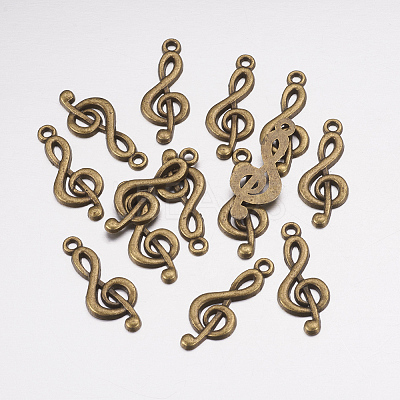 Tibetan Style Treble Clef Pendants LS-TIBEP-R315-AB-FF-1
