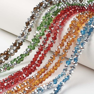Electroplate Transparent Glass Beads Strands EGLA-A034-T4mm-M-1