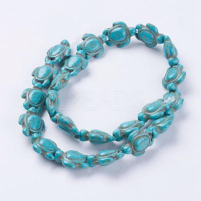 Synthetic Turquoise Beads Strands G-E456-35A-15x18mm-1