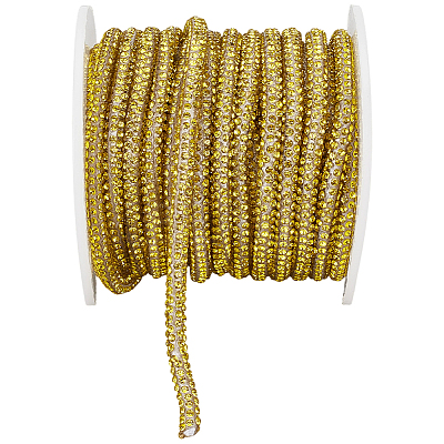 7.1 Yards Glass Rhinestone Synthetic Rubber Round Cord DIY-GF0013-74A-1