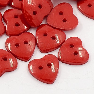 Acrylic Heart Buttons BUTT-E071-B-02-1
