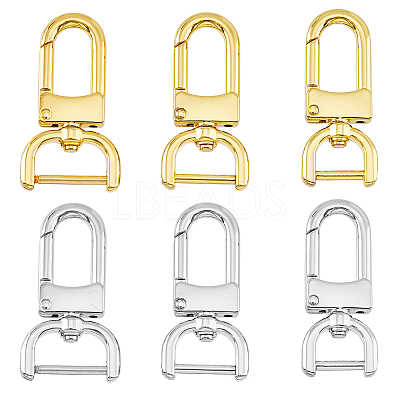 6Pcs 6 Styles Zinc Alloy Swivel Clasps FIND-HY0003-15-1