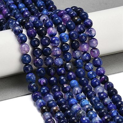 Natural Agate(Dyed & Heated) Beads Strands G-G079-A09-03-1