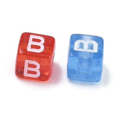 Spray Painted Transparent Acrylic Beads MACR-K365-07B-1