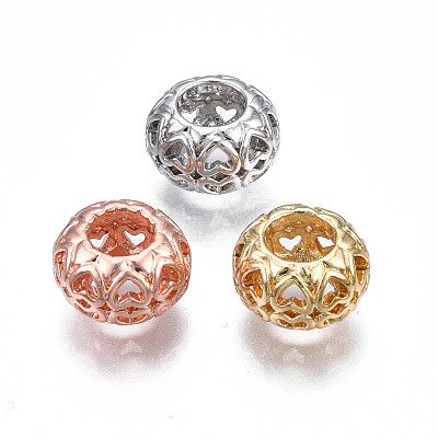 Rack Plating Alloy European Beads MPDL-N039-075-1