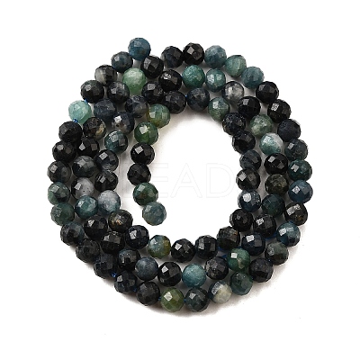 Natural Blue Tourmaline Beads Strands G-G259-D10-4mm-1