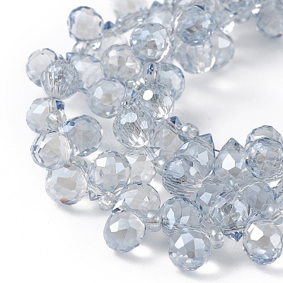 Transparent Electroplate Glass Beads Strands EGLA-F152A-PL04-1