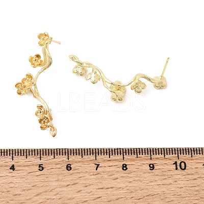 Brass Stud Earrings Findings KK-B179-09G-1