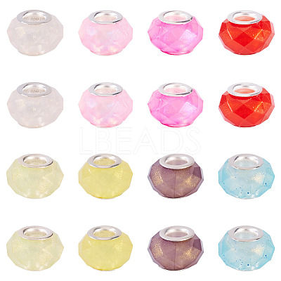 20Pcs Pearlized Resin European Beads RESI-TA0004-36-1